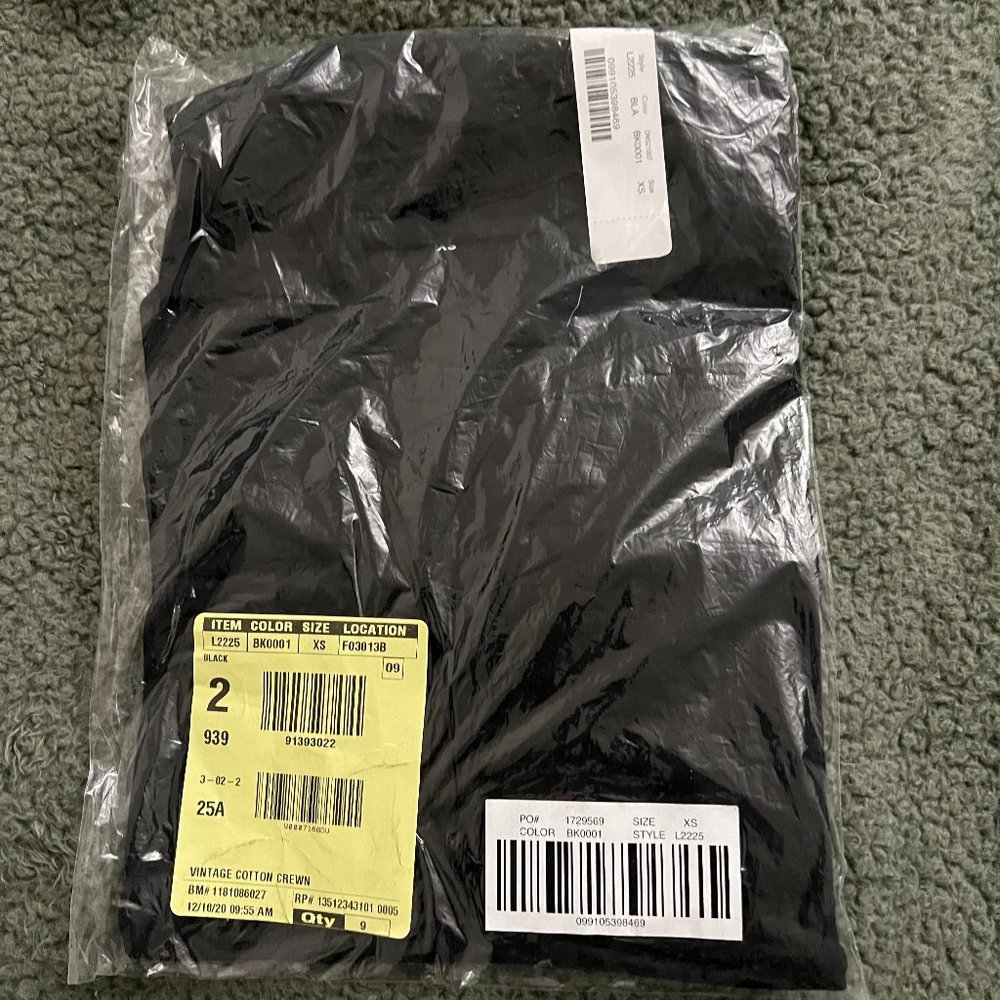 J Crew Vintage T-shirt, Size XS, Black, NWT